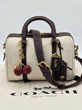 Coach 1941 Ruby Satchel 25 In Colorblock, White & Brown